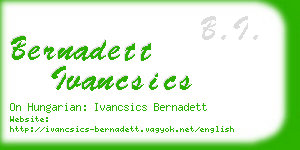 bernadett ivancsics business card